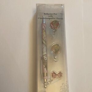 Disney Pink Princess Charm Ballpoint Pen with Gold Accent